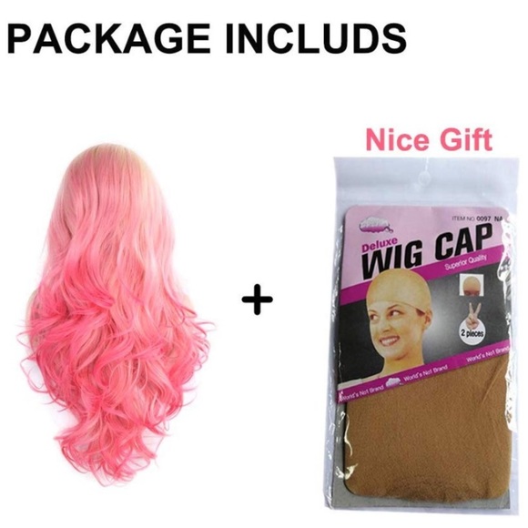 ♥️ 24” HOT PINK OMBRÉ CURLY  LACE  FRONT WIG *NEW* main image 5